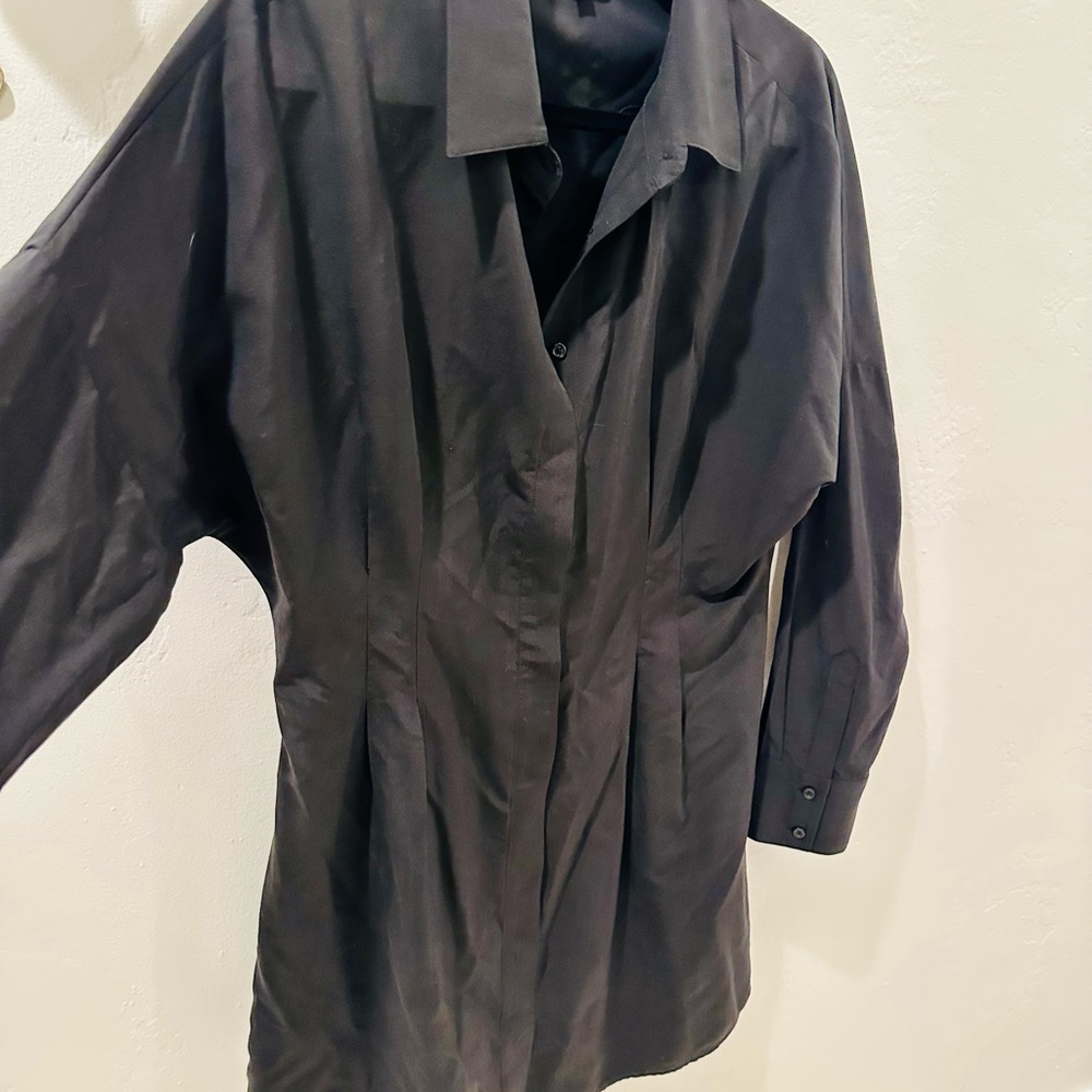 Gianni Bini Black Long Sleeve Buttoned Shirt Dress - Picture 4 of 5